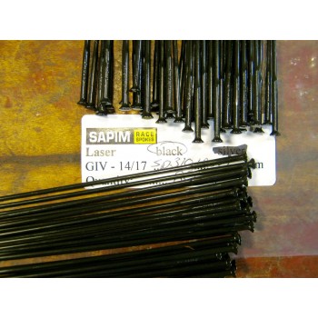 Rayo Sapim Laser, Cabeza recta, Negro, 14G. Pack de 25 rayos, 260mm. PSVP $1.400 c/u